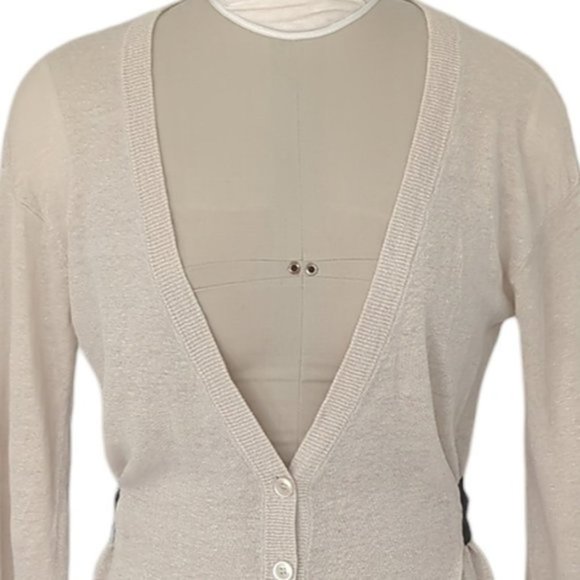 Sandro Tie Waist Linen Cardigan Sweater - Picture 5 of 5